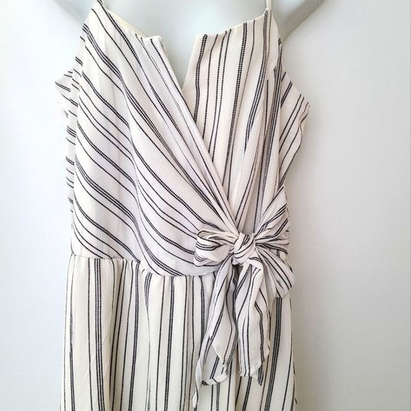 Maurices White & Black Striped Tie Front Mini Dress XL - Picture 4 of 10